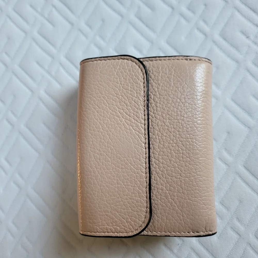 Chloe Small Alphabet Tri-Fold Wallet Textured Leather